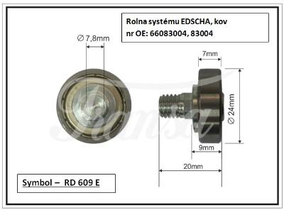 PŘÍSLUŠENSTVÍ - Rolna plachtová systému EDSCHA, kov 24x7mm 