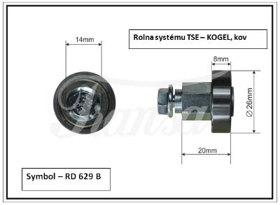 PŘÍSLUŠENSTVÍ - Rolna plachtová systému TSE - KOGEL, kov 26x8mm