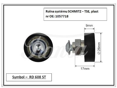 PŘÍSLUŠENSTVÍ - Rolna plachtová systému SCHMITZ - TSE, plast 26x9mm
