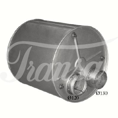 VÝFUKY EU - Tlumič výfuku DAF XF95, L=535mm, Ø=518mm, Ø vstupního hrdla=120mm, Ø výstupního hrdla=130mm,EURO 3