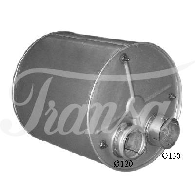 VÝFUKY EU - Tlumič výfuku DAF XF95, CF75, CF85, L=540mm, Ø vstupního hrdla=120 mm, Ø výstupního hrdla=130 mm, EURO 3